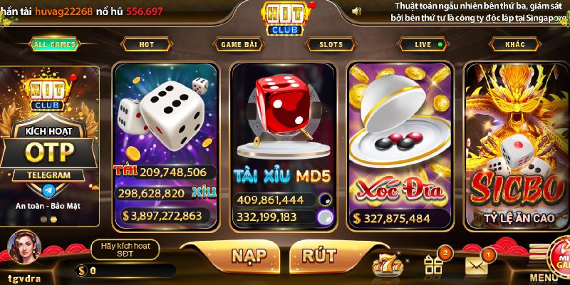 Kho game Hitclub rất đa dạng