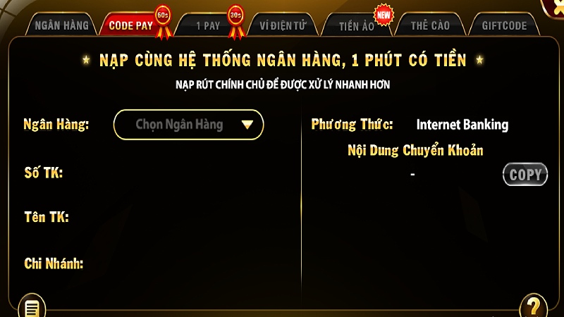 Năm phương thức nạp tiền trong Go88 phổ thông dễ tiếp cận