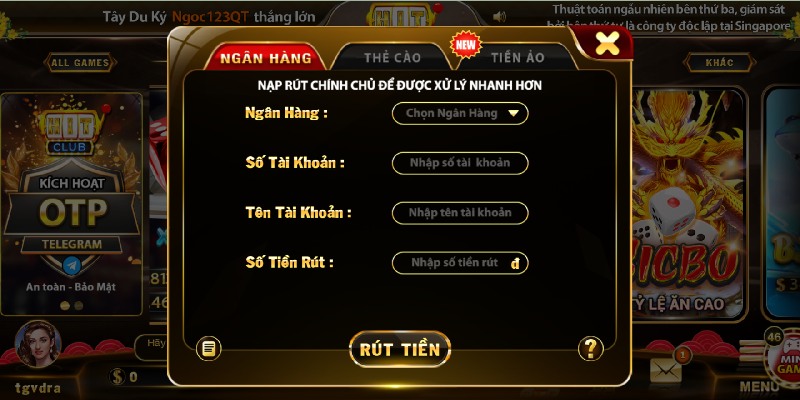 Rút tiền an toàn qua ngân hàng